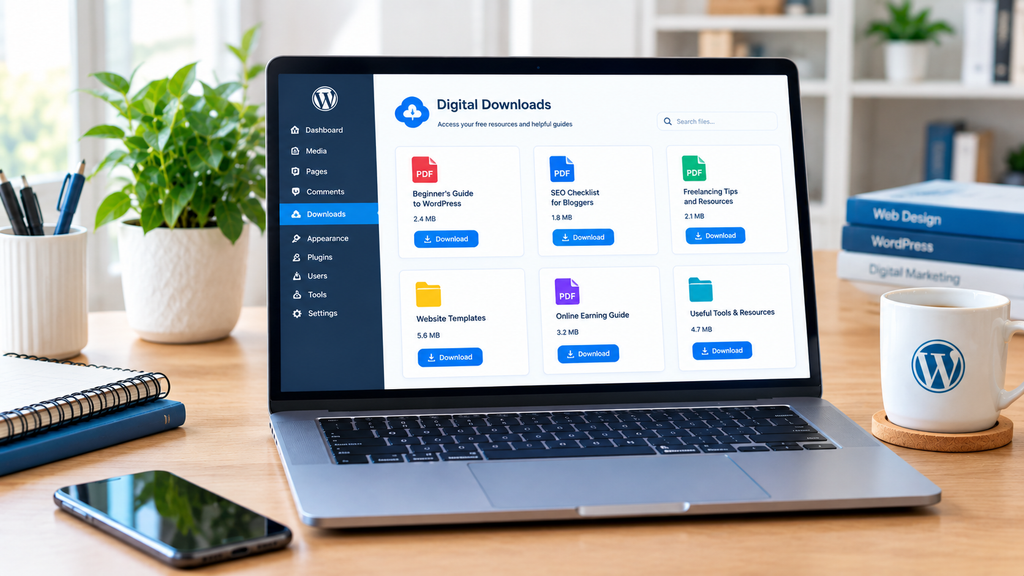 WordPress downloadable files and digital resources